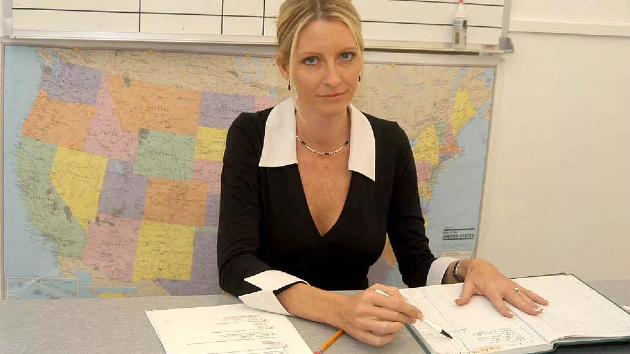 Student Emma Starr Fucking in the Classroom with Her Tits